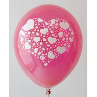 Red Hearts Printed Balloons